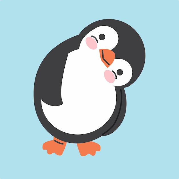 Cute Penguin standing flat design