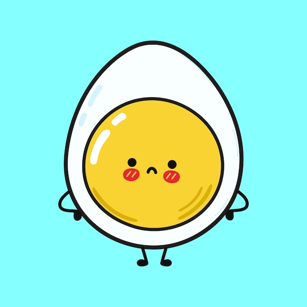 Cute sad egg character