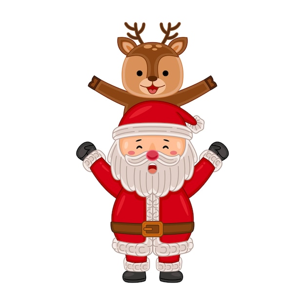 Vector cute santa claus character vector illustration