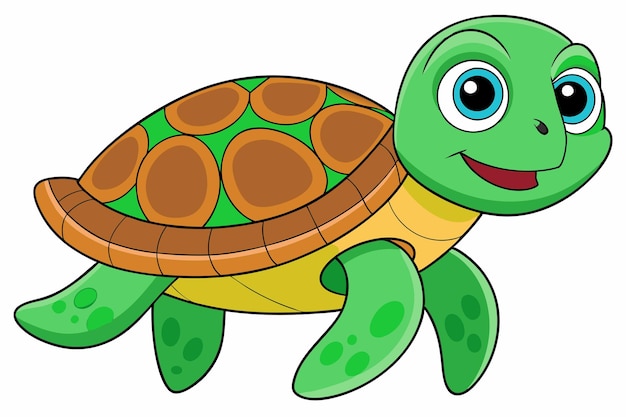 Cute sea turtle coloring page E