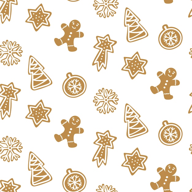 Cute seamless pattern with cookie. 