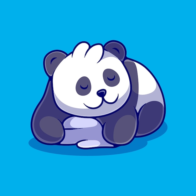 Cute sleeping panda illustration suitable for mascot sticker and tshirt design