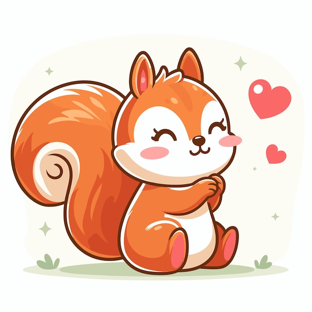 Vector cute squirrel cartoon vector on white background