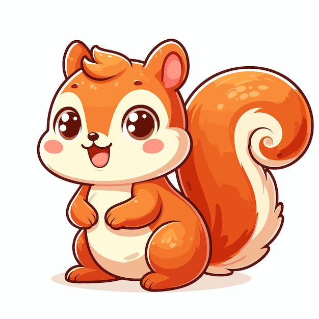 Vector cute squirrel cartoon vector on white background