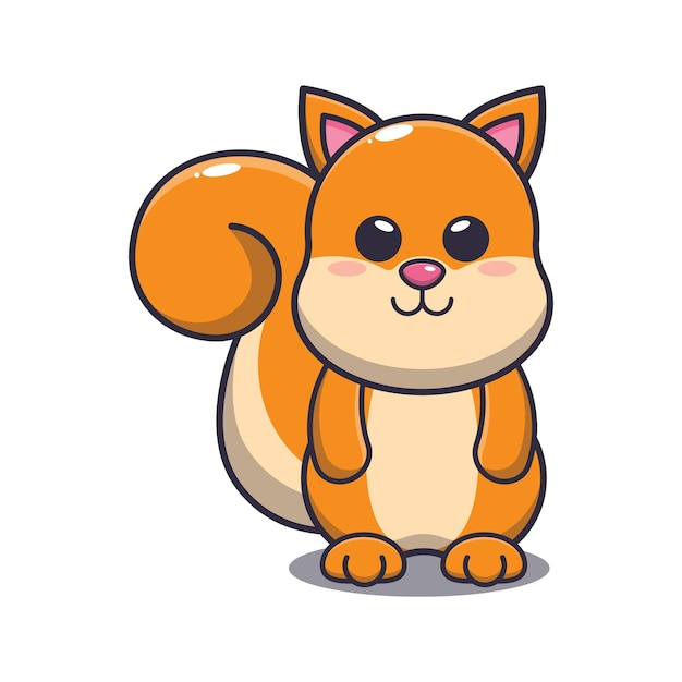 Cute squirrel mascot cartoon vector illustration