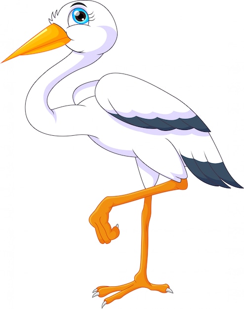 cute stork cartoon