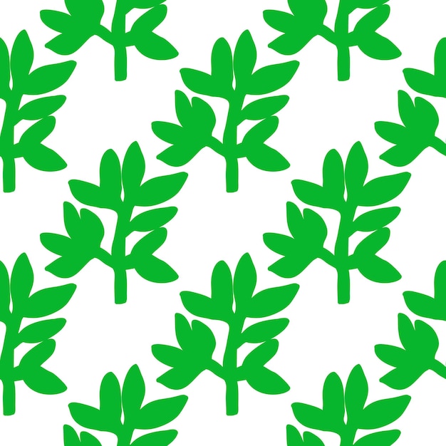 Cute strange tropical leaves seamless pattern Naive art style Leaf plants endless wallpaper