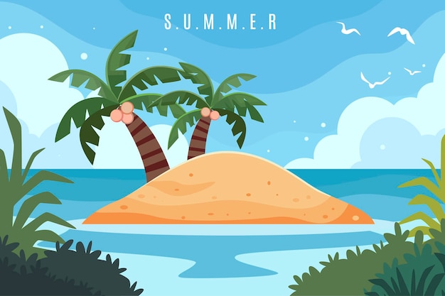 Cute summer banner illustration