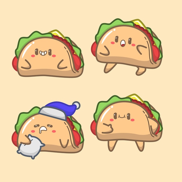 Cute Taco Cartoon Character