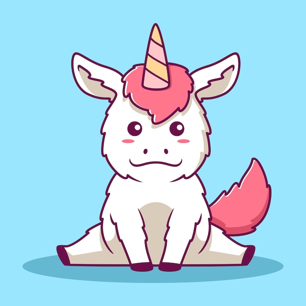 Cute Unicorn Cartoon Icon Illustration