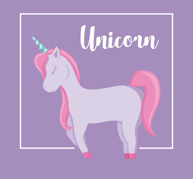 Cute unicorn of fairy tale