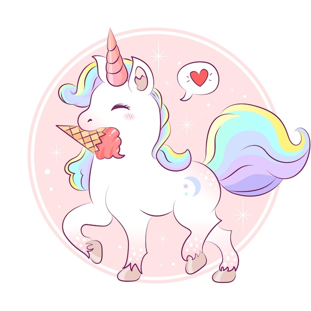 Cute unicorns element stickers