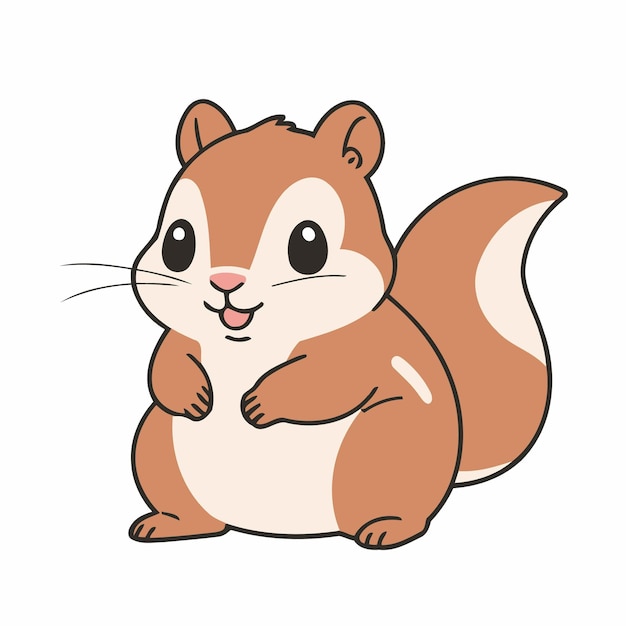 Cute vector illustration of a Chipmunk for children book