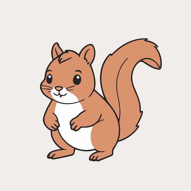 Vector cute vector illustration of a squirrel for toddlers story books