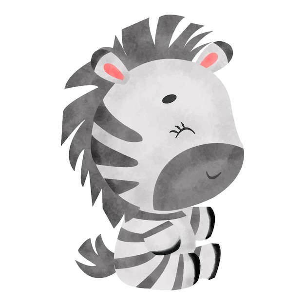 cute watercolor zebra