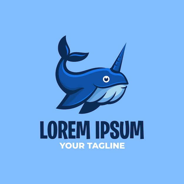 CUTE WHALE LOGO TEMPLATE