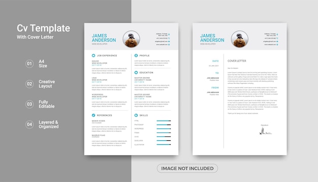 CV Resume Cover Letter Template Design