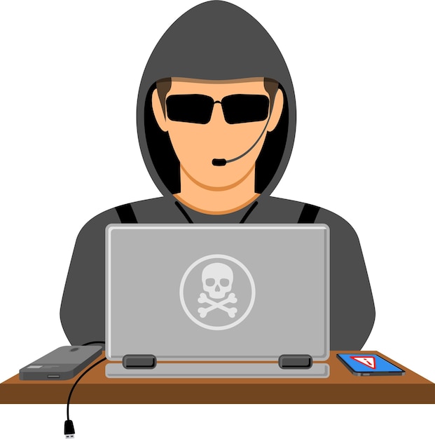 Cyber Crime with Hacker Avatar