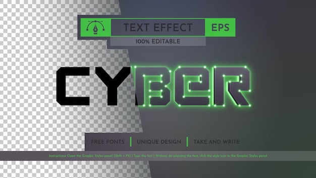 Cyber Editable Text Effect Font Style