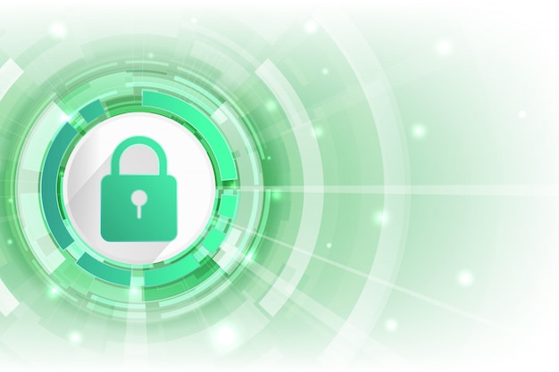 Cyber Security background green color and open space 