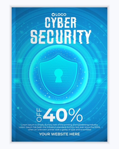 Vector cyber security modern book cover template