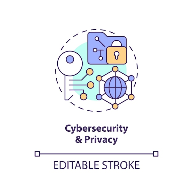 Cybersecurity and privacy concept icon