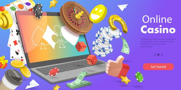 Vector d vector conceptual illustration of online casino online gambling platform