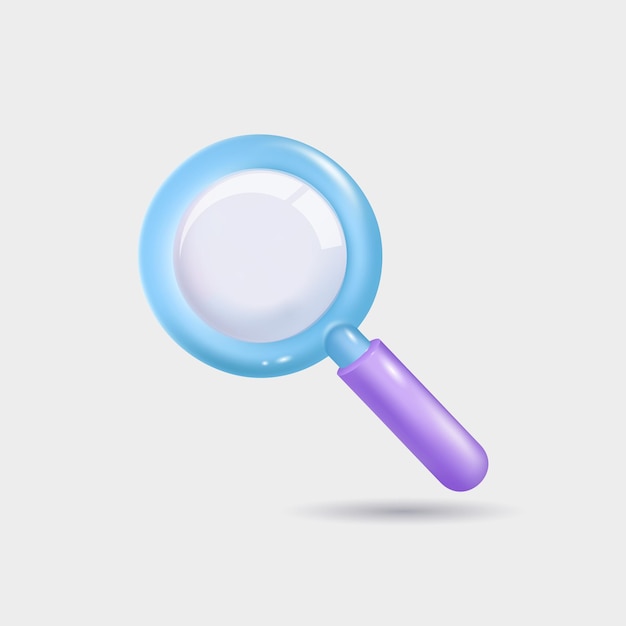 D volumetric magnifier icon in vector realistic style on a white background the business vector icon