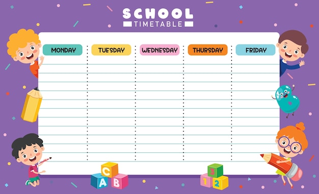 Daily And Weekly Planner For Children