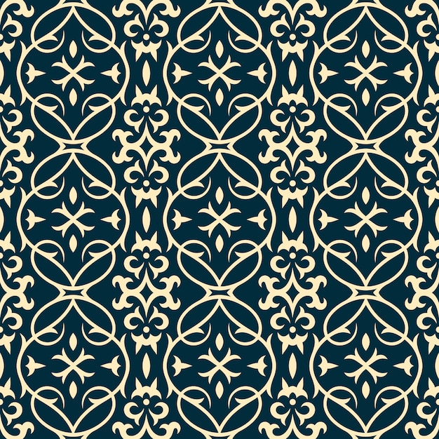 Vector damask seamless pattern with classical luxury ornament