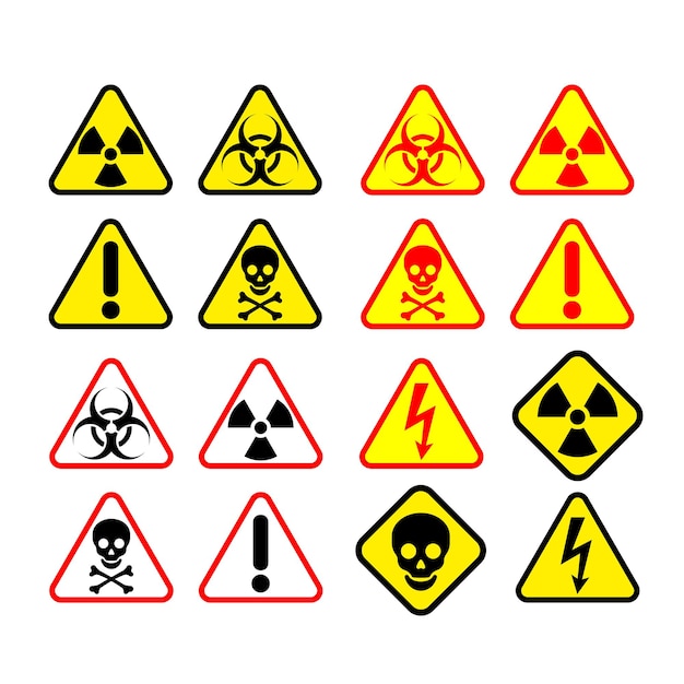 Vector danger sign vector design template collection