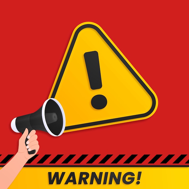 Vector danger warning alert very important pop up sign banner concept