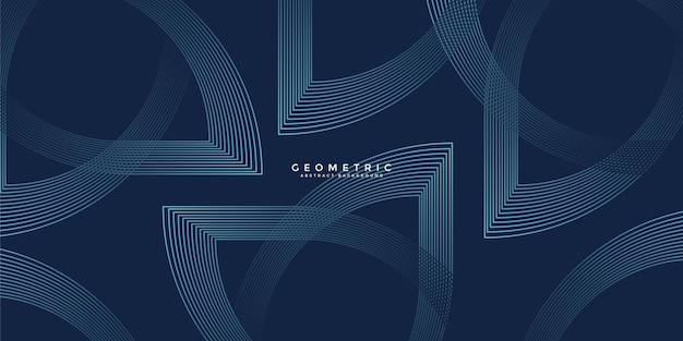 Vector dark blue abstract background with glowing geometric lines modern shiny blue