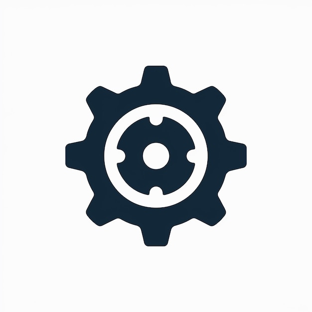 Vector a dark blue gear or cogwheel