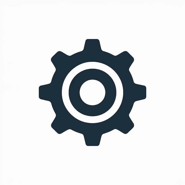 Vector a dark blue gear or cogwheel