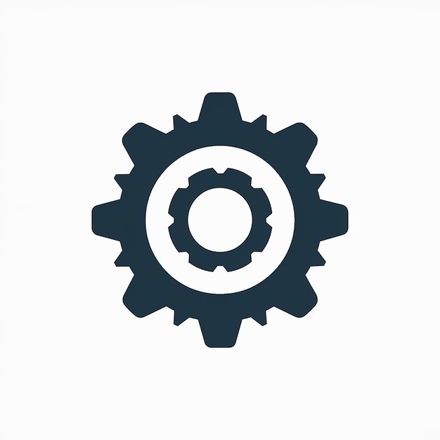 Vector a dark blue gear or cogwheel