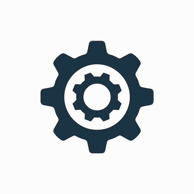 Vector a dark blue gear or cogwheel