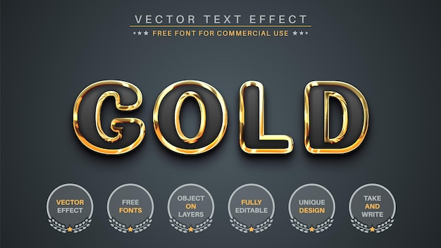 Dark Gold Editable Text Effect, Font Style