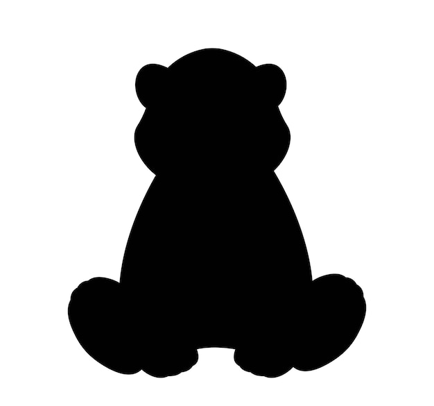 Vector dark silhouette of bear