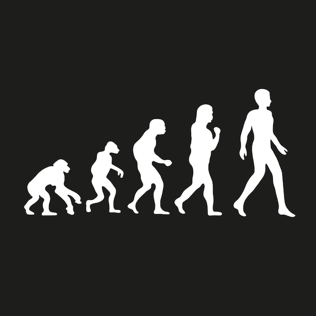 Vector darwin evolution of human