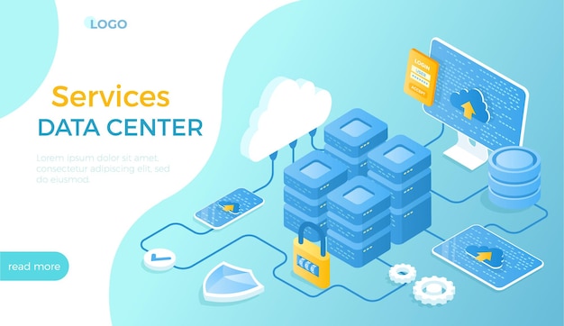 Data Center Cloud Services Information processing hosting provider storage networking manageme