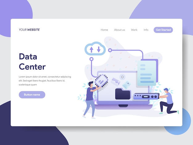 Data Center Illustration For Website Page