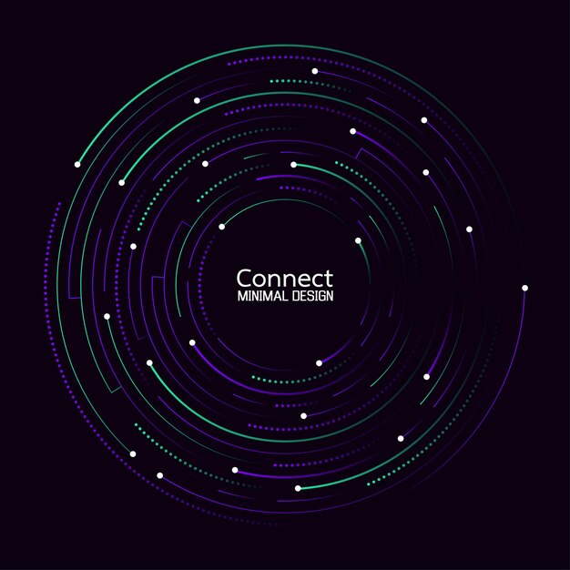 Vector data flow technology network connection abstract radial vortex circular trail background icon logo design vector background