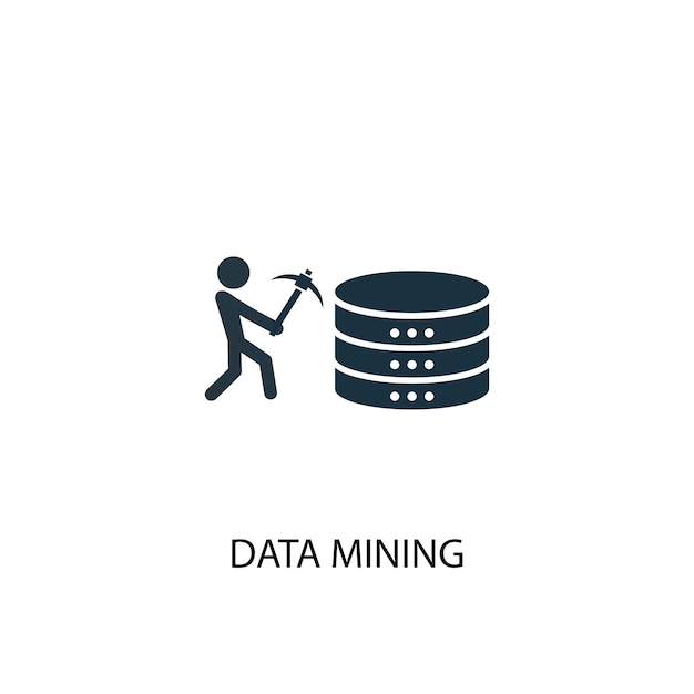 Data mining icon. Simple element illustration. Data mining symbol design from Big data, database collection. Can be used for web and mobile.