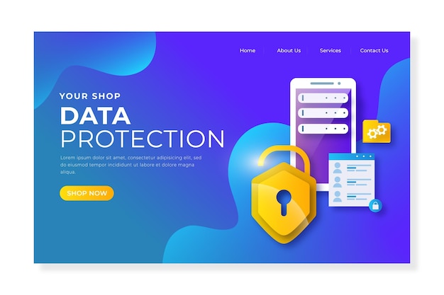 Data protection landing page