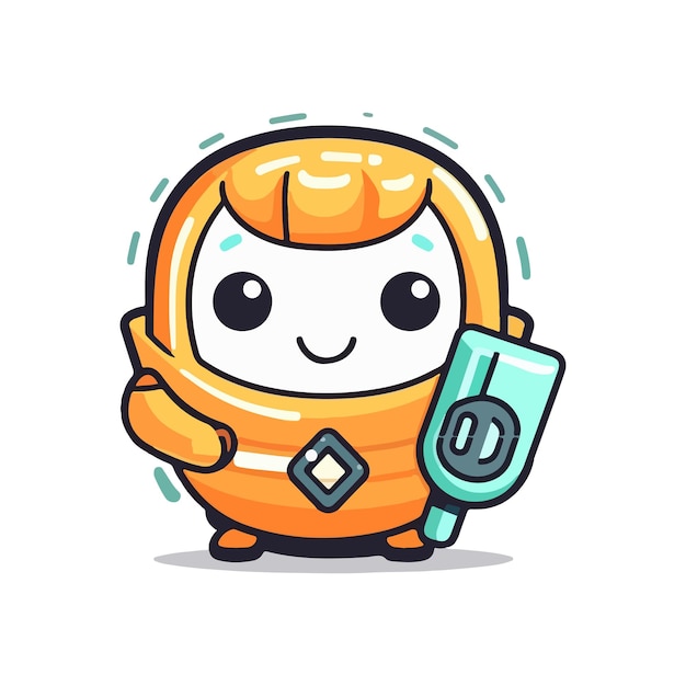 Vector data protector mascot logo