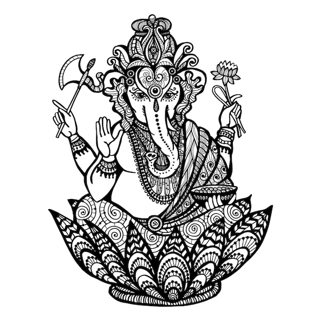 Decorative Ganesha Illustration