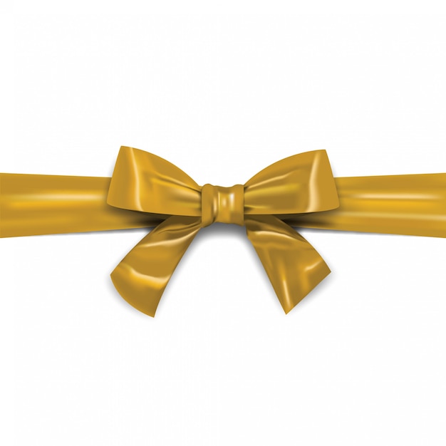 Decorative Horizontal Gold Ribbon with Bow