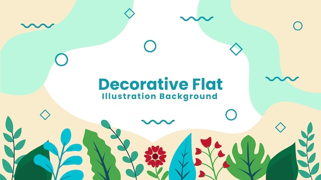 Vector decorative leaf flat illustration background design