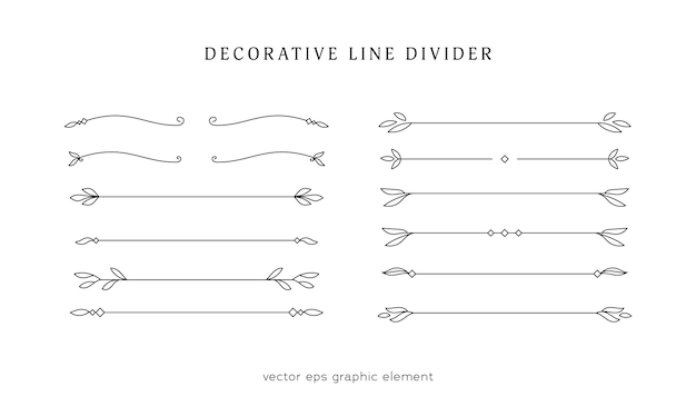 Vector decorative line divider border graphic element collection